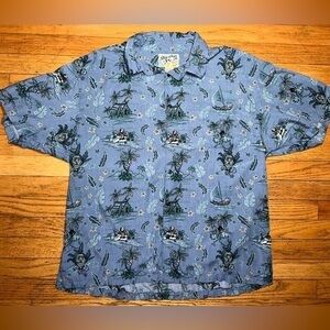 Vintage Big Dogs Hawaiian Shirt Mens Large
